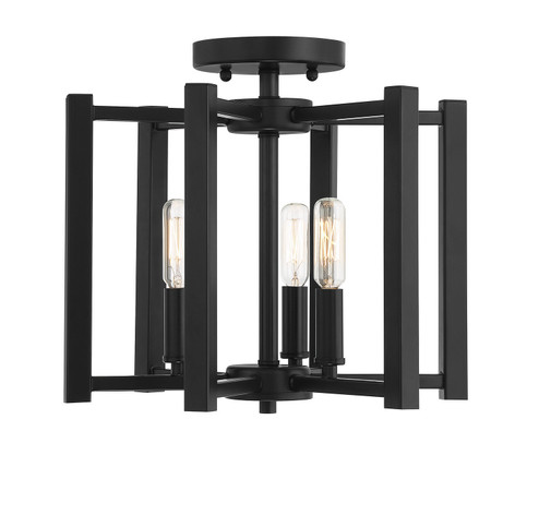 Benson Three Light Semi-Flush Mount in Matte Black (51|6-7702-3-89)