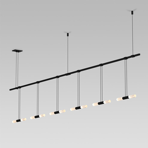 Suspenders Six Light Pendant in Satin Black (69|S1U36K-MC06XXA2-RP13)