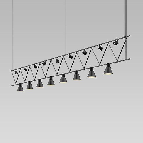 Suspenders Eight Light Pendant in Satin Black (69|SLS1142)