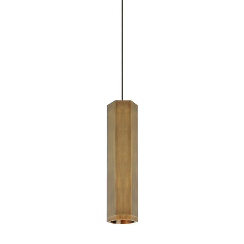 Blok One Light Pendant in Aged Brass/Aged Brass (182|700FJBLKSRR)