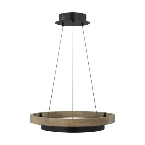 Grace LED Chandelier in Matte Black/Weathered Oak Wood (182|700GRC24BW-LED930)