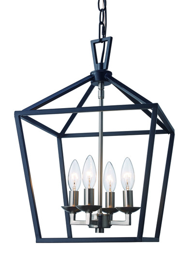 Four Light Pendant in Black / Brushed Nickel (110|10264 BK/BN)