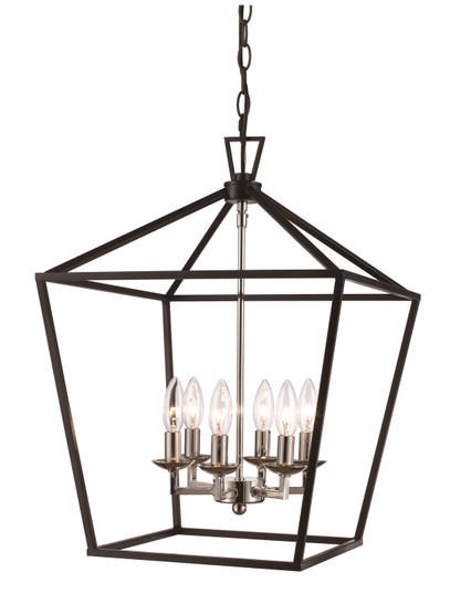 Lacey Six Light Pendant in Polished Chrome/Black (110|10266 PC/BK)