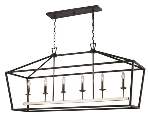 Lacey Six Light Pendant in Polished Chrome/Black (110|10267 PC/BK)