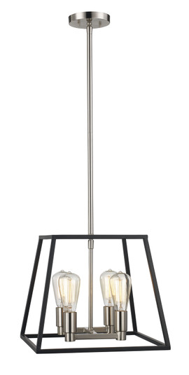 Four Light Pendant in Black / Brushed Nickel (110|10464 BK/BN)