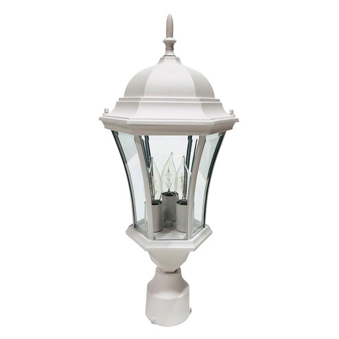 Burlington Three Light Postmount Lantern in White (110|4504 WH)