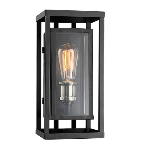 Showcase One Light Wall Lantern in Black /Brushed Nickel (110|50222 BK)