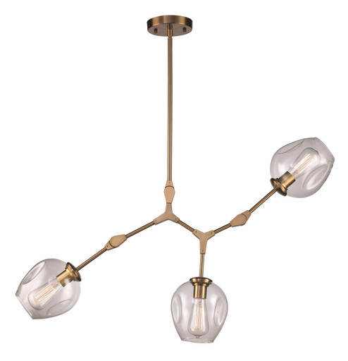 Three Light Chandelier in Antique Gold (110|PND-2091 AG)