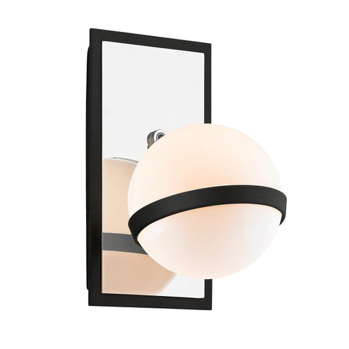 Ace One Light Wall Sconce in Carbide Blk With Polished Nickel Accents (67|B7161)