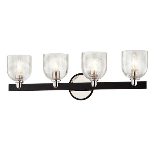 Munich Four Light Vanity in Carbide Blk & Pol Nickel (67|B7714)