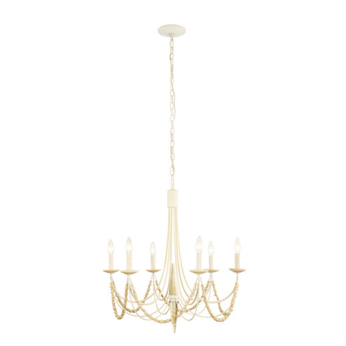Brentwood Six Light Chandelier in Country White (137|350C06CW)
