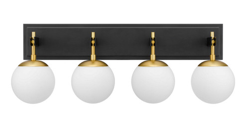 Allie Four Light Bath in Black/Satin Brass (137|352B04BLSB)