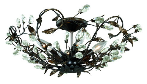 Jardin Four Light Semi Flush Mount in Architectural Bronze and Gold (63|C0023)