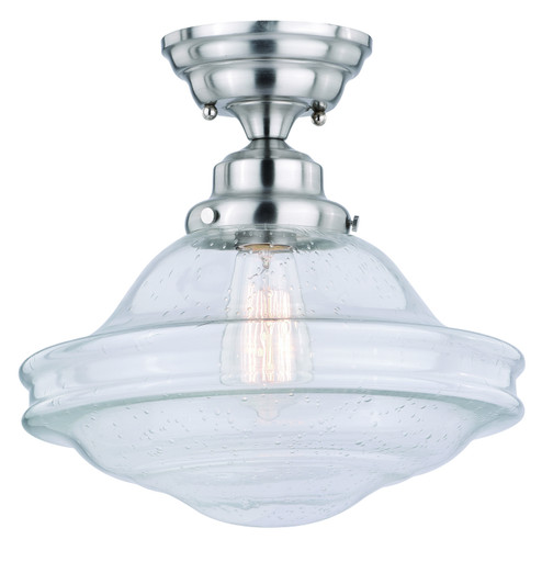 Huntley One Light Semi Flush Mount in Satin Nickel (63|C0197)