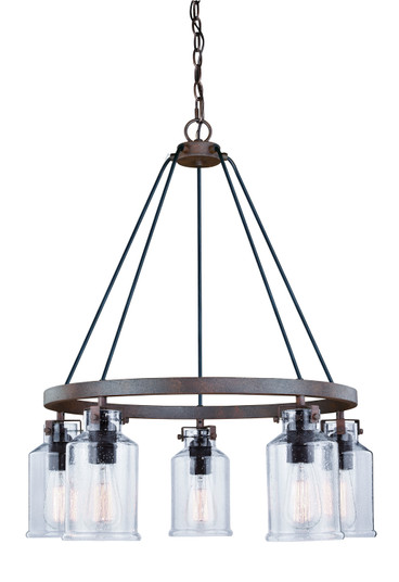 Milone Five Light Chandelier in Textured Rustic Bronze (63|H0198)