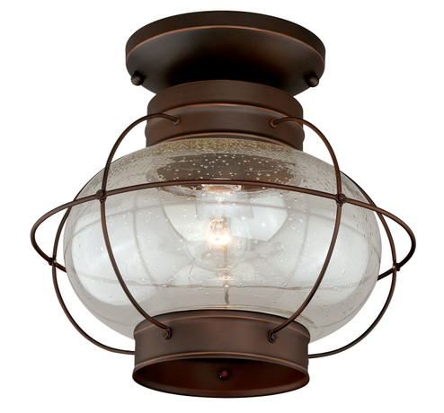 Chatham One Light Outdoor Semi Flush Mount in Burnished Bronze (63|T0145)