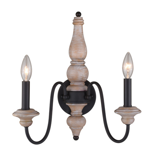 Georgetown Two Light Wall Sconce in Vintage Ash and Oil Burnished Bronze (63|W0335)