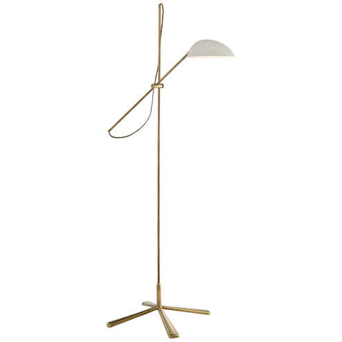 Graphic One Light Floor Lamp in Hand-Rubbed Antique Brass (268|ARN 1501HAB-WHT)