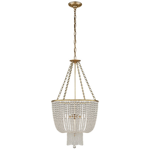 Jacqueline Four Light Chandelier in Hand-Rubbed Antique Brass (268|ARN 5102HAB-CG)