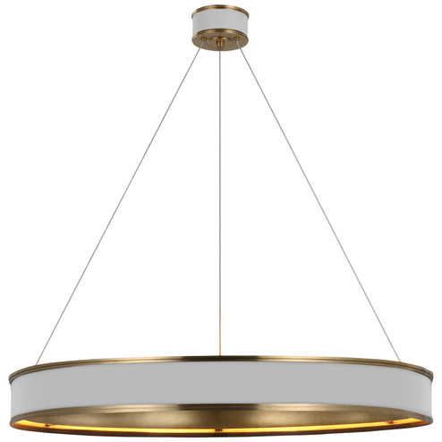 Connery LED Chandelier in Matte White and Antique-Burnished Brass (268|CHC 1616WHT/AB)