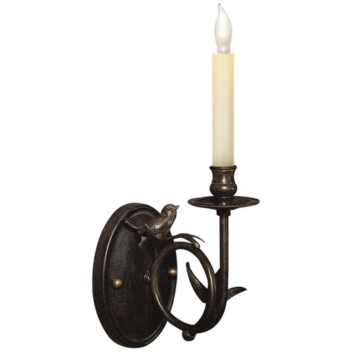 Perching Bird One Light Wall Sconce in Hand Painted Rust Finish (268|CHD 1158R)