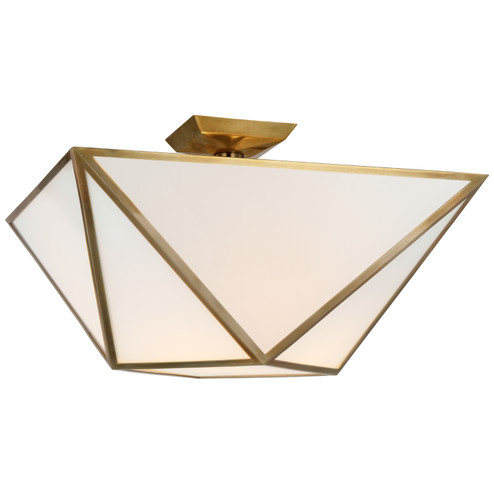 Lorino LED Semi-Flush Mount in Hand-Rubbed Antique Brass (268|JN 4241HAB-WG)