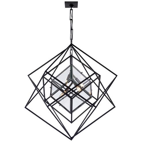 Cubist Four Light Chandelier in Aged Iron (268|KW 5021AI-CG)
