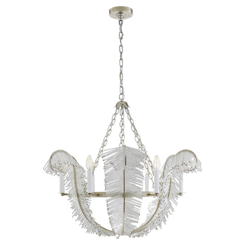 Calais Six Light Chandelier in Burnished Silver Leaf (268|NW 5051BSL)