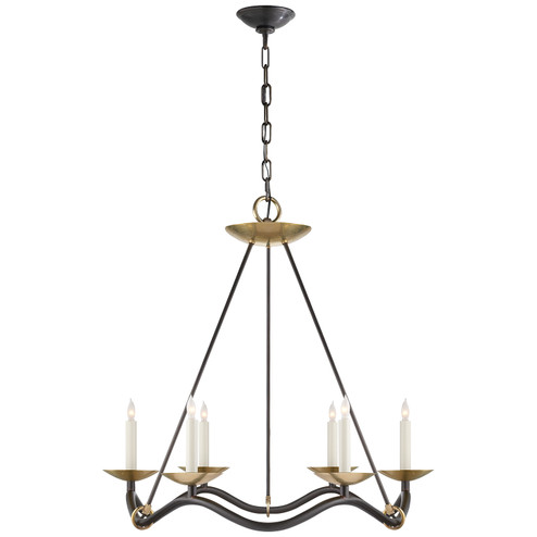 Choros Six Light Chandelier in Aged Iron (268|S 5040AI)