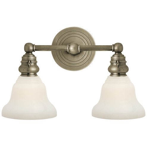 Boston Two Light Wall Sconce in Antique Nickel (268|SL 2932AN/SLEG-WG)