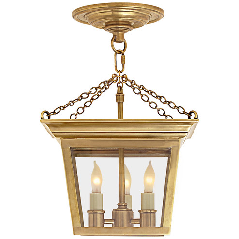 Semi Flush Cornice Three Light Semi-Flush Mount in Hand-Rubbed Antique Brass (268|SL 5870HAB) Semi Flush Cornice Three Light Semi-Flush Mount in Hand-Rubbed Antique Brass (268|SL 5870HAB)