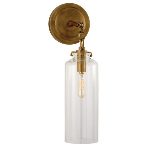 Katie Cylider One Light Wall Sconce in Hand-Rubbed Antique Brass (268|TOB 2225HAB/G3-CG)