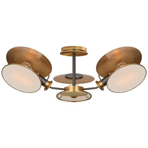 Osiris Three Light Semi-Flush Mount in Bronze with Antique Brass (268|TOB 4290BZ/HAB-L)