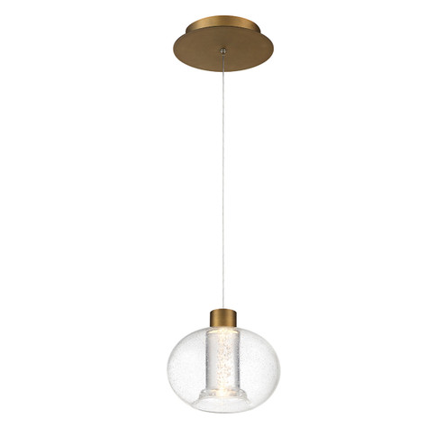Crater LED Pendant in Aged Brass (34|PD-98908-AB)