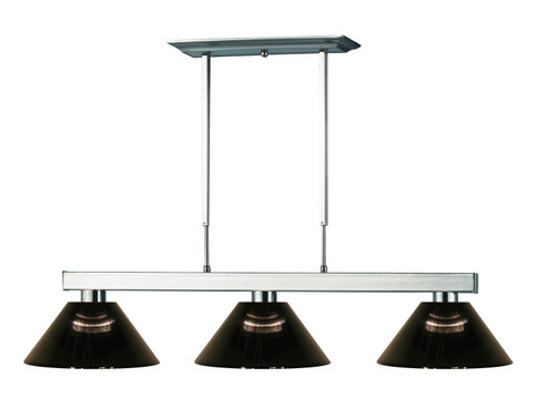 Players Three Light Billiard in Brushed Nickel (224|152BN-ARS)