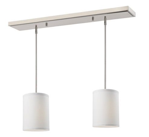 Albion Two Light Linear Chandelier in Brushed Nickel (224|171-6-2W-SQ)