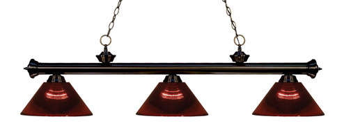 Riviera Three Light Billiard in Bronze (224|200-3BRZ-ARBG) Riviera Three Light Billiard in Bronze (224|200-3BRZ-ARBG)