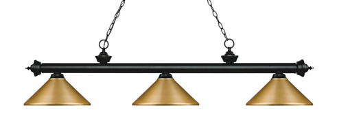 Riviera Three Light Billiard in Matte Black (224|200-3MB-MSG)