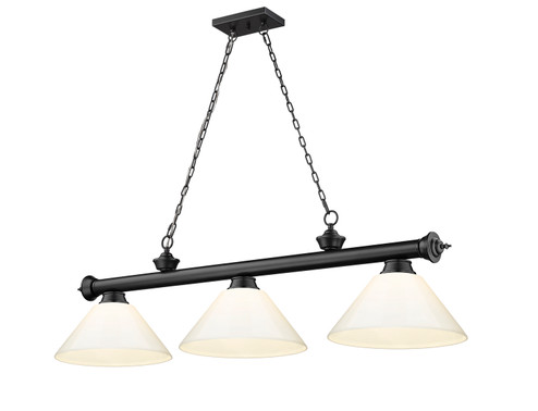 Cordon Three Light Billiard in Matte Black (224|2306-3MB-PWH)