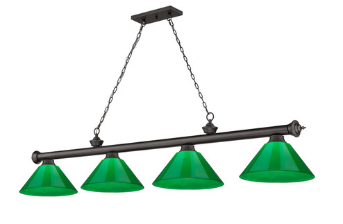 Cordon Four Light Billiard in Bronze (224|2306-4BRZ-PGR)