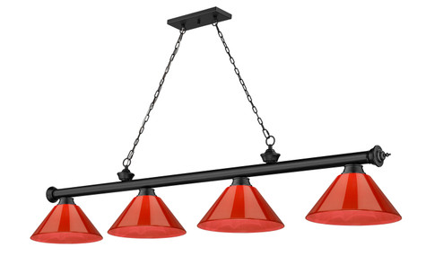 Cordon Four Light Billiard in Matte Black (224|2306-4MB-ARBG)