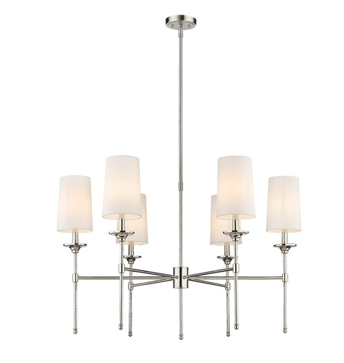 Emily Six Light Chandelier in Polished Nickel (224|3033-6PN)