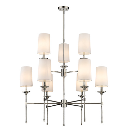 Emily Nine Light Chandelier in Polished Nickel (224|3033-9PN)