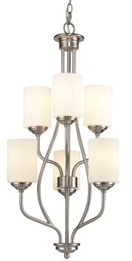 Cardinal Six Light Chandelier in Brushed Nickel (224|434-6-BN)