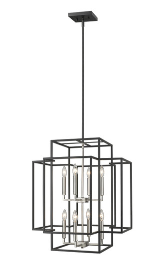 Titania Eight Light Chandelier in Black / Brushed Nickel (224|454-28BK-BN)