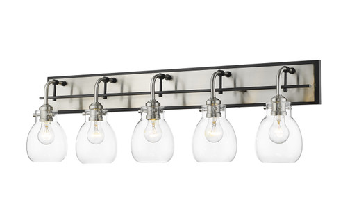 Kraken Five Light Vanity in Matte Black + Brushed Nickel (224|466-5V-MB-BN)