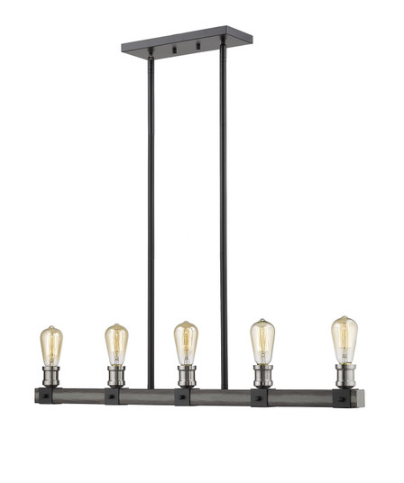 Kirkland Five Light Linear Chandelier in Ashen Barnboard (224|472-5L-ABB)