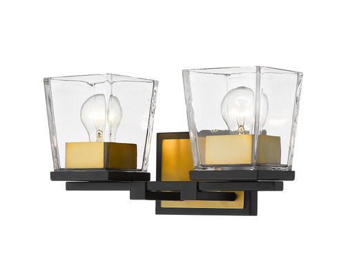 Bleeker Street Two Light Vanity in Matte Black + Olde Brass (224|475-2V-MB-OBR)