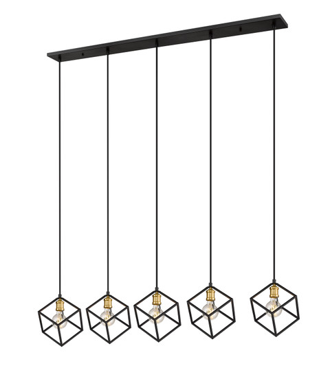 Vertical Five Light Linear Chandelier in Bronze + Olde Brass (224|478-5L-BRZ-OBR)
