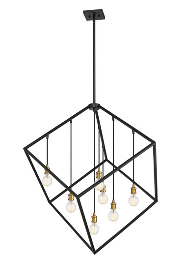 Vertical Seven Light Chandelier in Bronze + Olde Brass (224|478P44-BRZ-OBR)